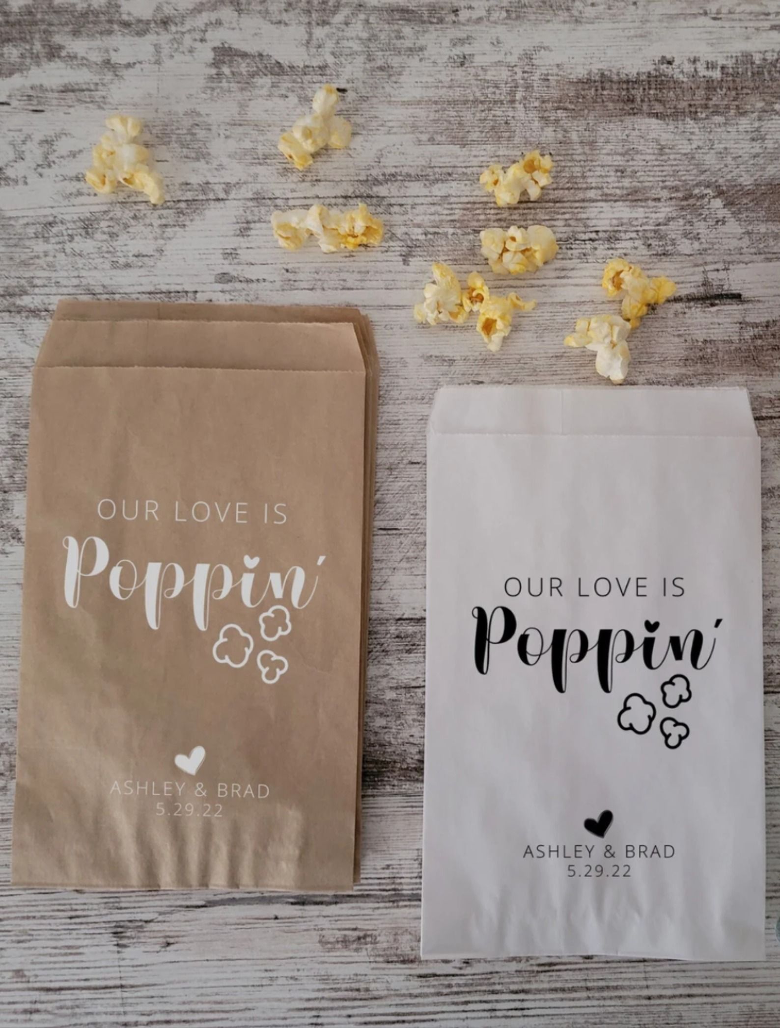 Custom Popcorn Kraft Bags