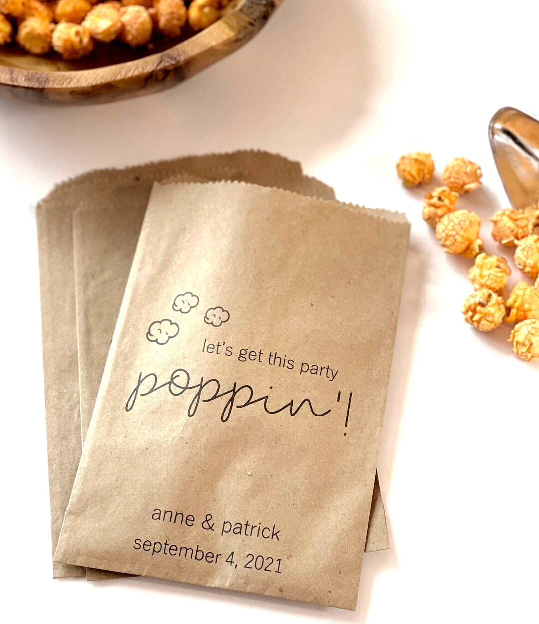 Custom Popcorn Kraft Bags