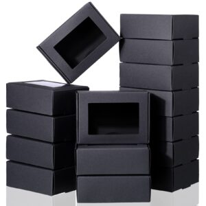 Custom Large Black Soap Boxes with Leaf Window