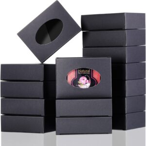 Large Black Soap Boxes with Oval Window